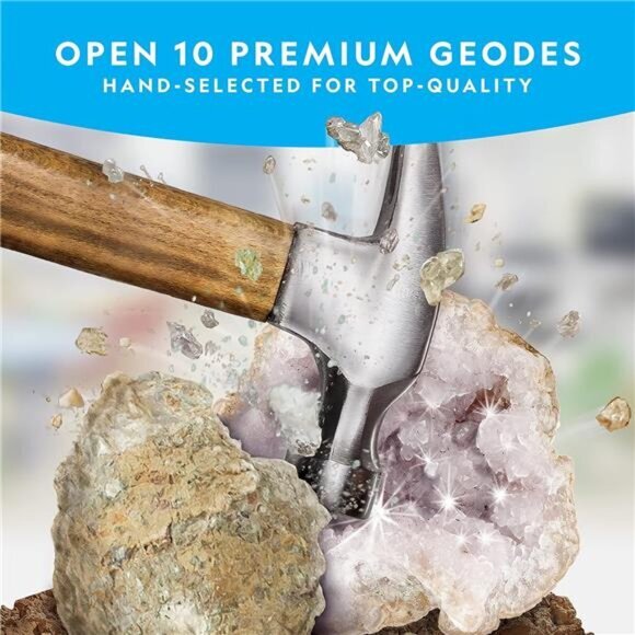 Kids Educational STEM Science Geology Kit Break Open 10 Premium Geodes Toys - Picture 3 of 6
